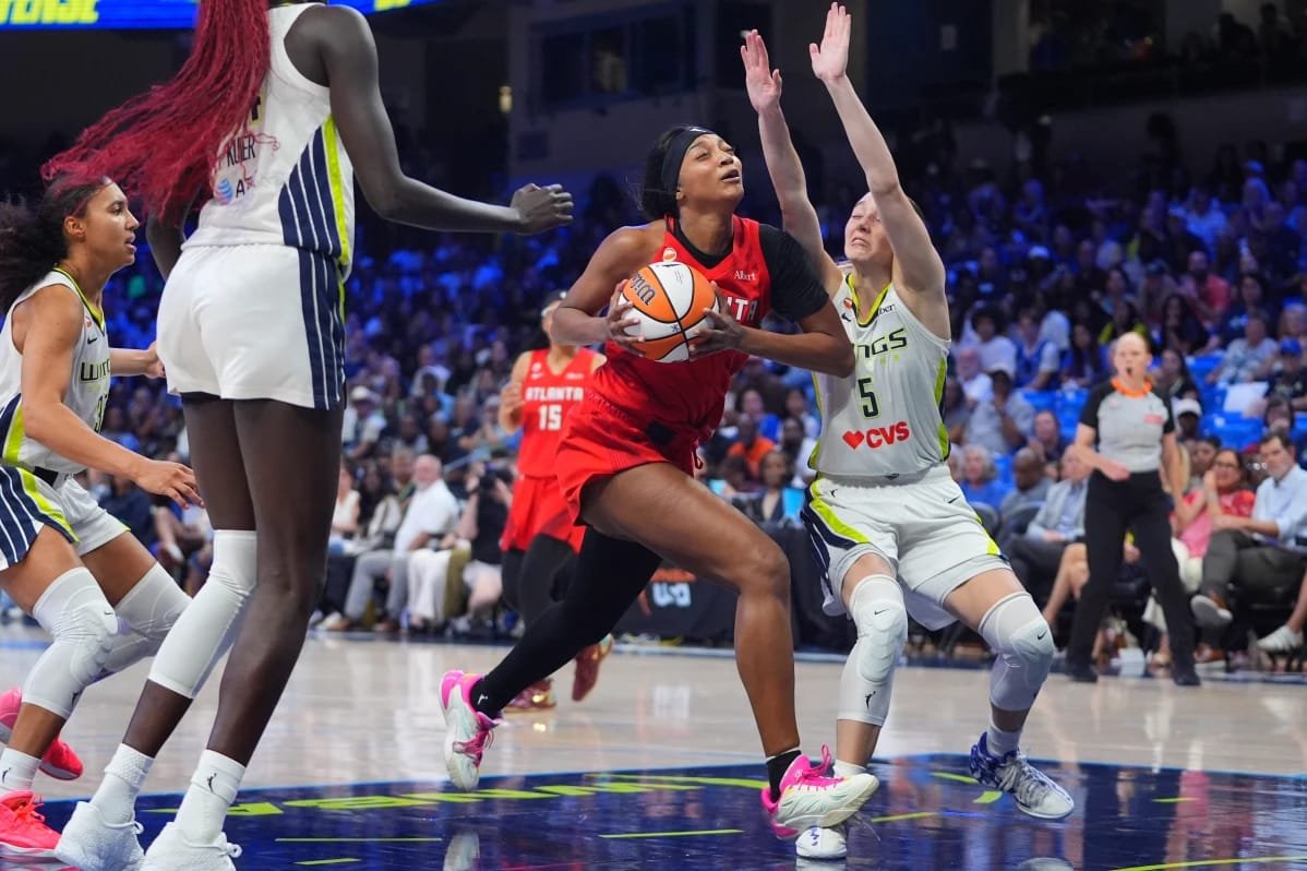 WNBA Says Social Media Post Showing Paige Bueckers and Angel Reese Betting on Game ‘Missed the Mark’ Paige Bueckers and Angel Reese during WNBA All-Star Weekend