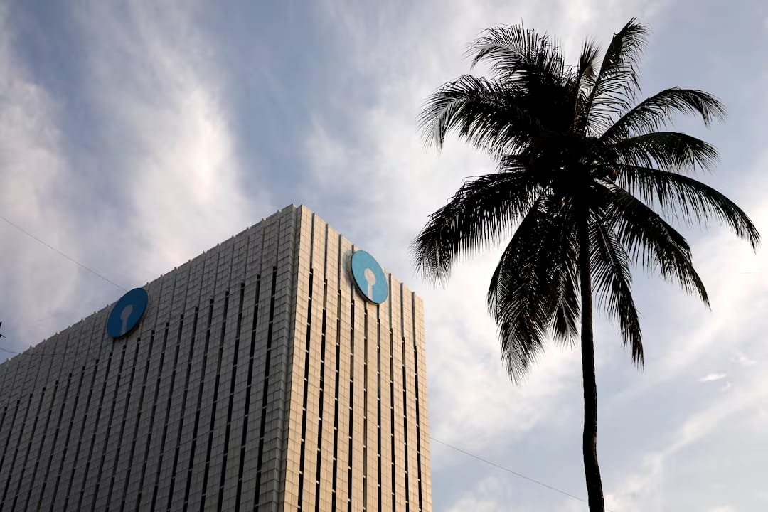 State Bank of India headquarters in Mumbai after the bank's successful perpetual bond issue.