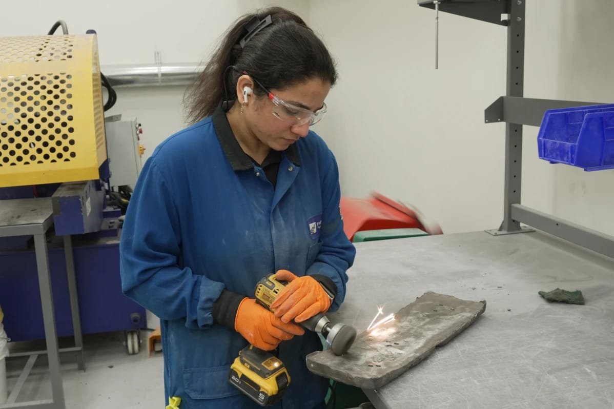 Rare earth metal processing at a U.S. facility as domestic production expands amid China's export restrictions.