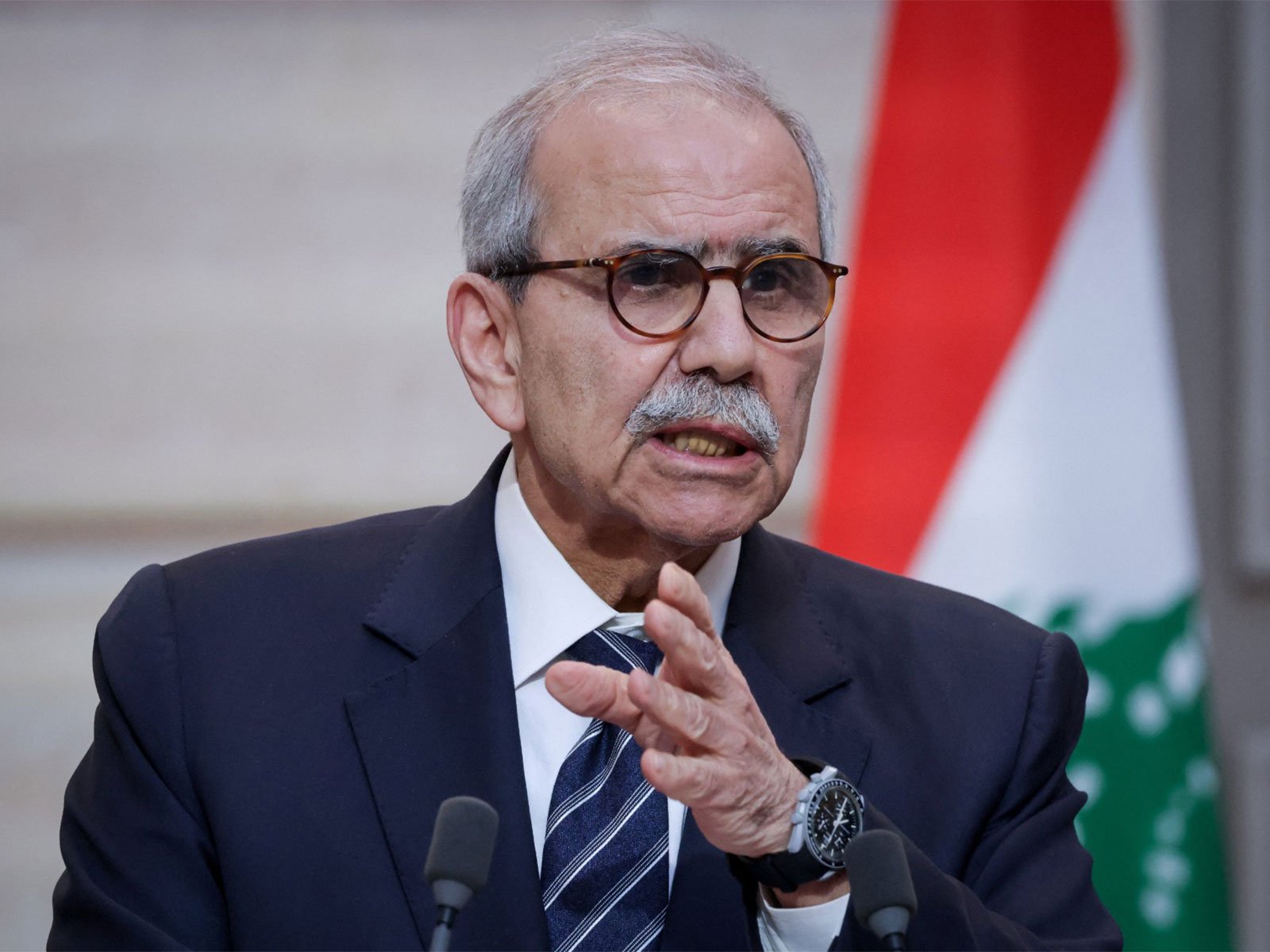 Lebanese PM Nawaf Salam Condemns Israeli Attacks, Calls Them 'Blatant Violation' of Ceasefire Lebanese Prime Minister Nawaf Salam speaks after condemning recent Israeli military actions in southern Lebanon.