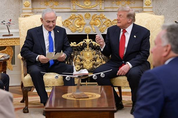 Israeli Prime Minister Benjamin Netanyahu during discussions over the US-backed Gaza peace proposal.