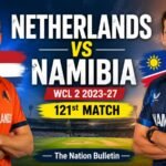 Netherlands and Namibia players ahead of their WCL 2 match in Utrecht