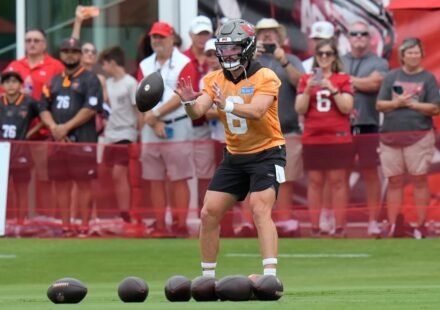 Baker Mayfield quarterback of the Tampa Bay Buccaneers during an NFL game