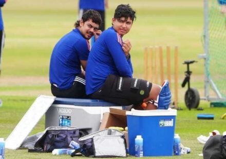 Ishan Kishan and Vaibhav Sooryavanshi during a cricket match