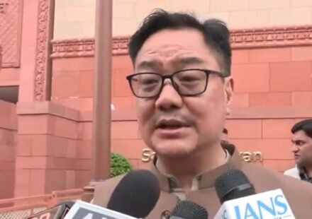 Kiren Rijiju speaking about Rahul Gandhi and Amit Shah in New Delhi