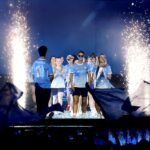 Manchester City Women celebrate with the Women’s Super League trophy