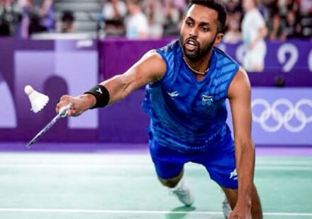 HS Prannoy during his Taipei Open 2026 second-round match