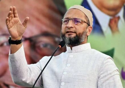 Asaduddin Owaisi speaks about the Vande Mataram Bill outside Parliament