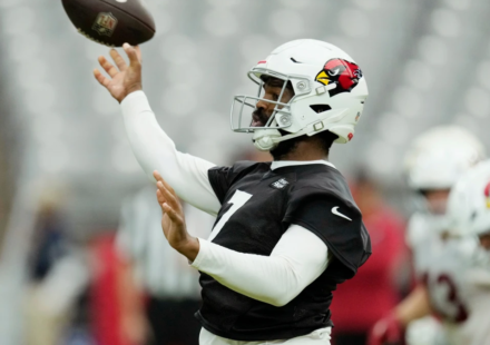 Arizona Cardinals quarterback Jacoby Brissett after signing his new one-year contract.