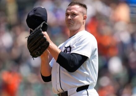 Tarik Skubal pitches for the Detroit Tigers against the Baltimore Orioles