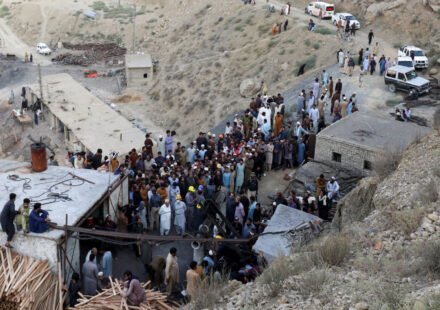 Rescue teams search a coal mine near Quetta after a deadly methane gas explosion