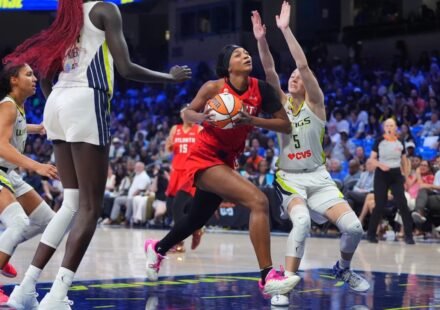 Paige Bueckers and Angel Reese during WNBA All-Star Weekend