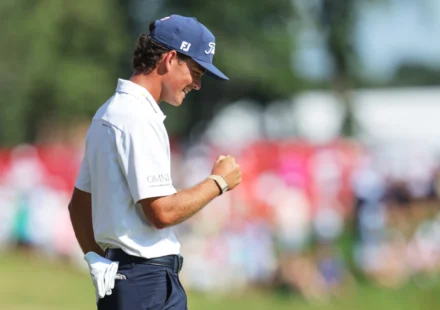 Jackson Koivun celebrates after winning the 3M Open 2026 PGA Tour event at TPC Twin Cities.