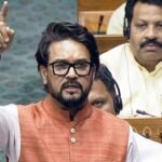 Anurag Thakur and Rahul Gandhi during Parliament proceedings