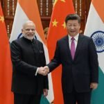 Narendra Modi and Xi Jinping during a high-level India-China diplomatic meeting