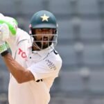 Pakistan Test batter Shan Masood during an international cricket match