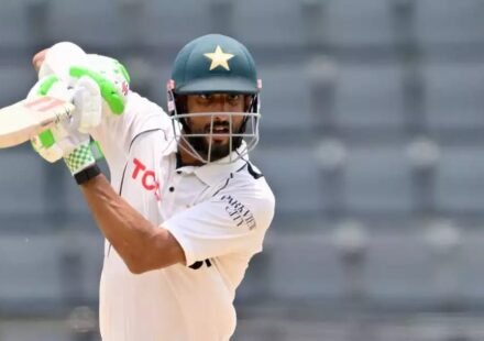 Pakistan Test batter Shan Masood during an international cricket match