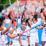 India women's hockey team celebrates 6-1 win over South Africa at World Cup
