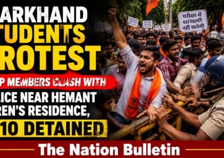 Jharkhand students protest as ABVP members clash with police near Hemant Soren residence