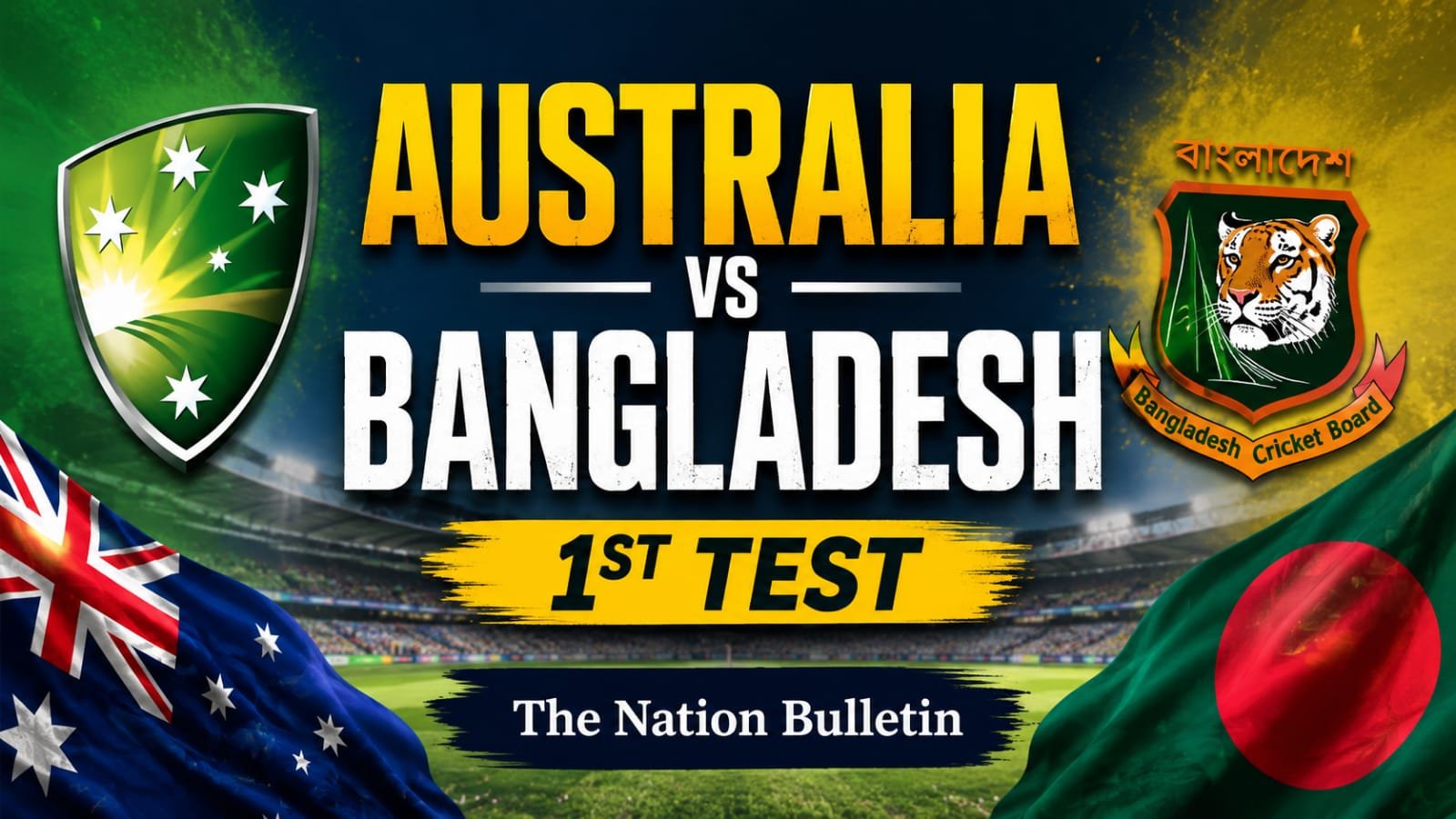 Australia vs Bangladesh 1st Test: Full Match Details Australia vs Bangladesh 1st Test 2026 squads playing XI and match details