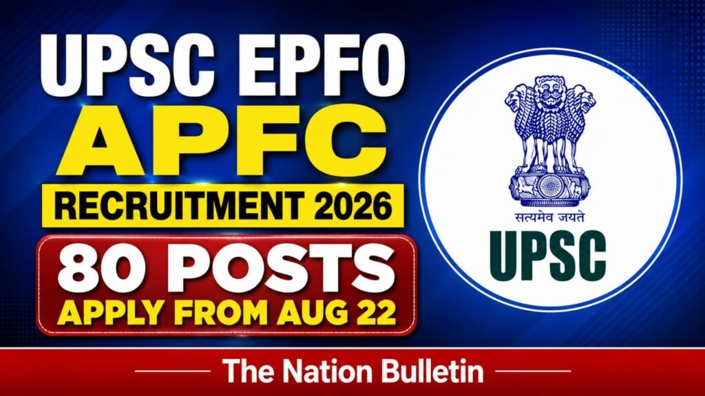 UPSC EPFO APFC Recruitment 2026 notification for 80 Assistant Provident Fund Commissioner posts
