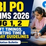 Candidates arriving at an SBI PO Prelims 2026 examination centre with admit cards before the reporting time.