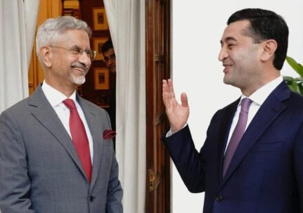 External Affairs Minister S. Jaishankar meets Uzbekistan Foreign Minister Bakhtiyor Saidov in New Delhi during bilateral talks.