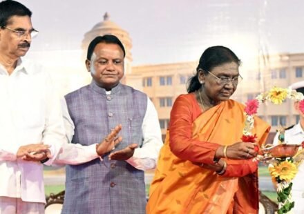 President Droupadi Murmu inaugurating Jagadguru Kripalu University in Cuttack, Odisha.
