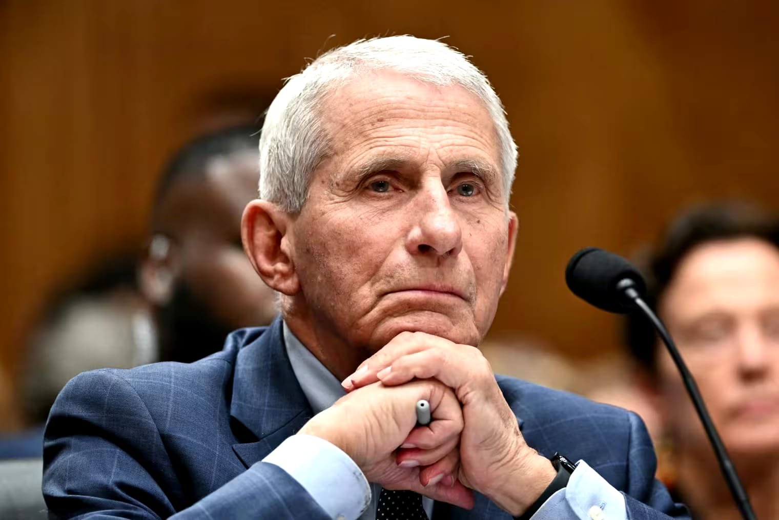 Dr. Anthony Fauci testifies before the Senate Homeland Security and Governmental Affairs Committee during a hearing in Washington.