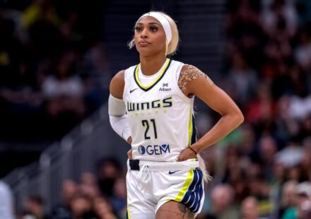 DiJonai Carrington during Chicago Sky game against Indiana Fever