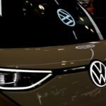 Volkswagen logo at the New York International Auto Show