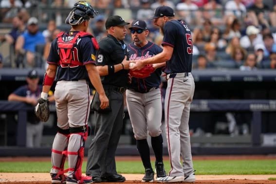 Chris Sale Ejected Before Pitch After Heated Balk Dispute Chris Sale ejected before Braves Yankees game after balk dispute