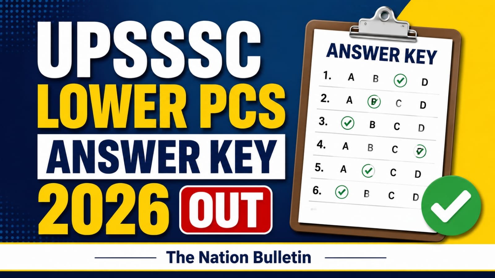 UPSSSC Lower PCS Answer Key 2026 released for August 23 exam