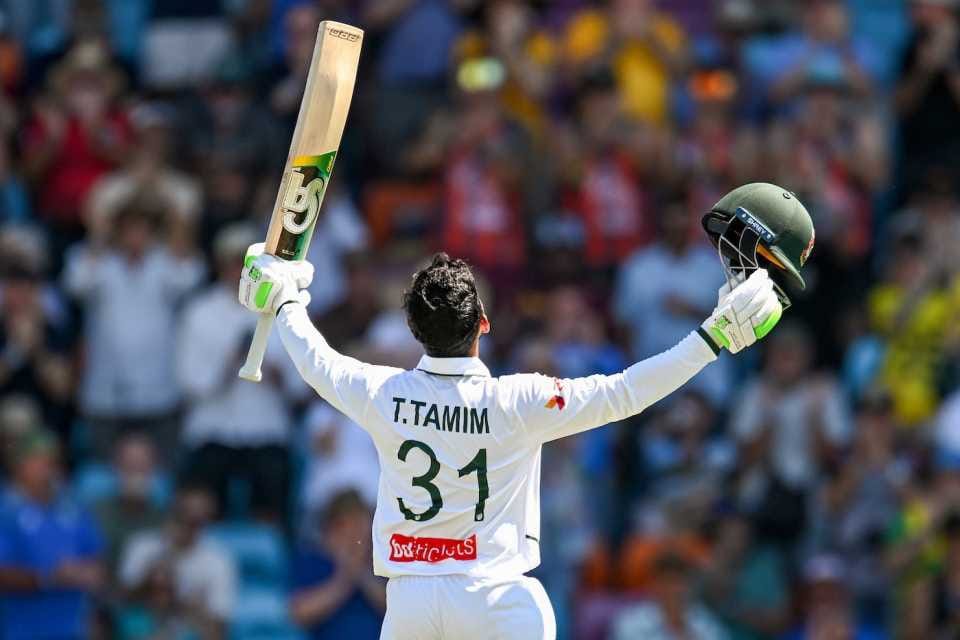 Tanzid Hits Maiden Test Century vs Australia Tanzid Hasan celebrates maiden Test century against Australia