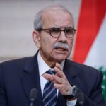 Lebanese Prime Minister Nawaf Salam speaks after condemning recent Israeli military actions in southern Lebanon.