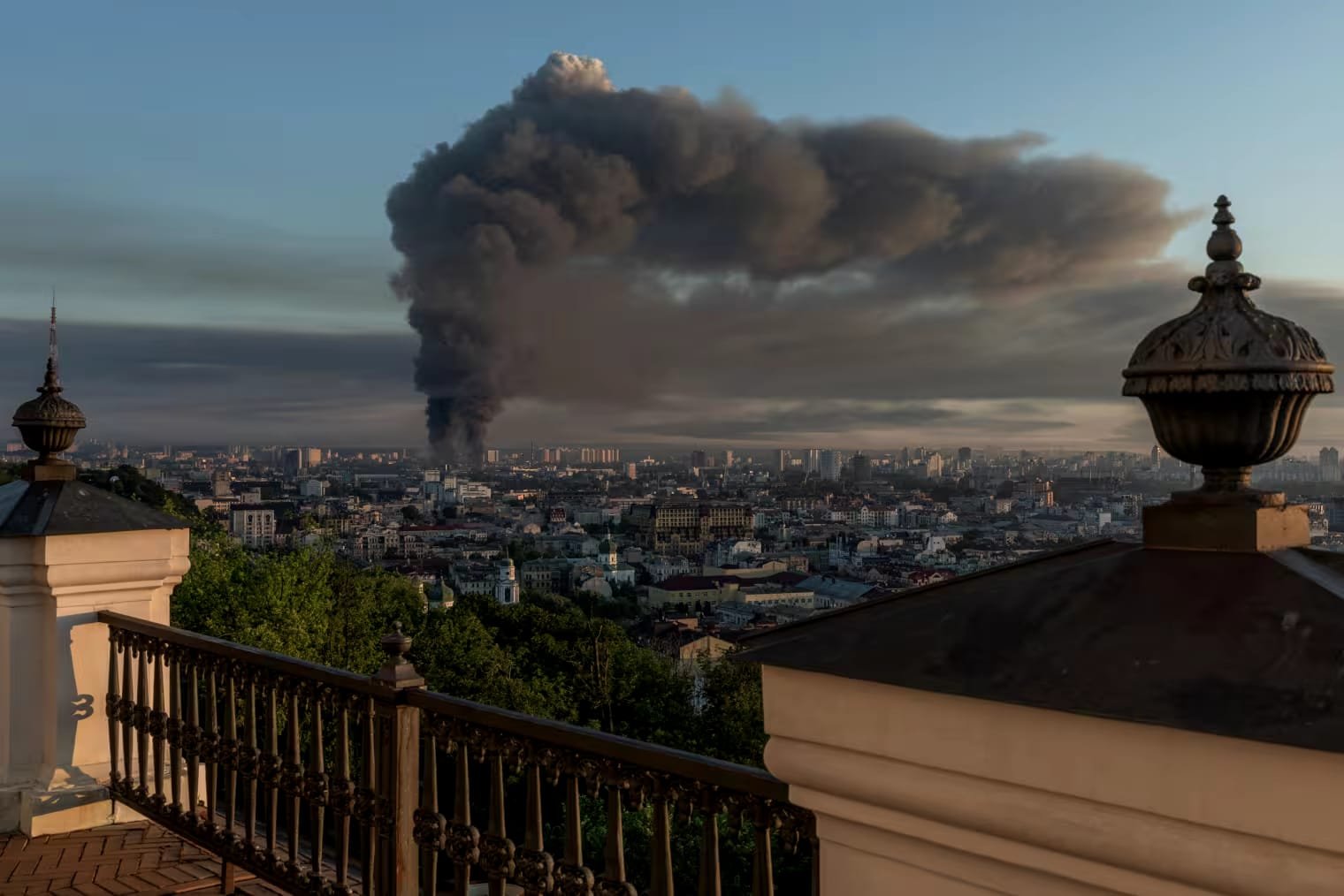 Senate Passes Russia-Iran Sanctions Bill Named for Lindsey Graham Destroyed vehicle after a Russian air attack in Kyiv amid US sanctions debate
