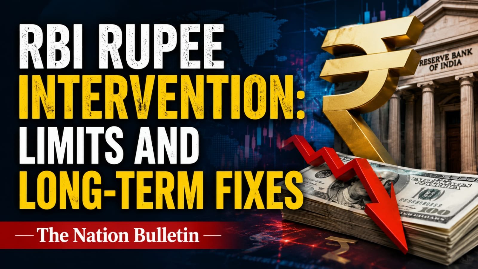 RBI Rupee Intervention: Limits and Long-Term Fixes RBI rupee intervention and dollar sales in India’s foreign exchange market