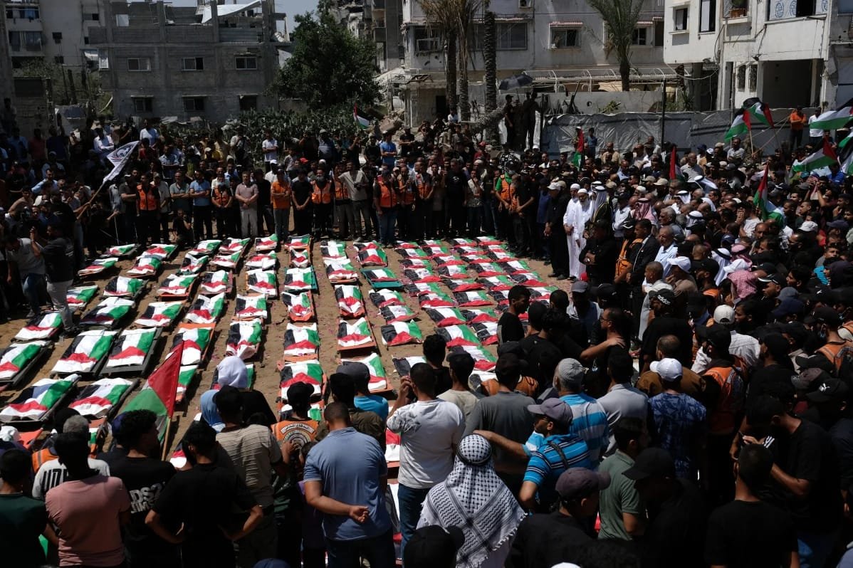 Palestinians Hold Mass Funeral After More Than 100 Bodies Recovered From 2023 Gaza Strike 45c5f017 f156 463f a390 56f48d3a92c0