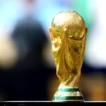 The FIFA World Cup trophy displayed before the 2026 World Cup final as FIFA withdraws its stake sale proposal.