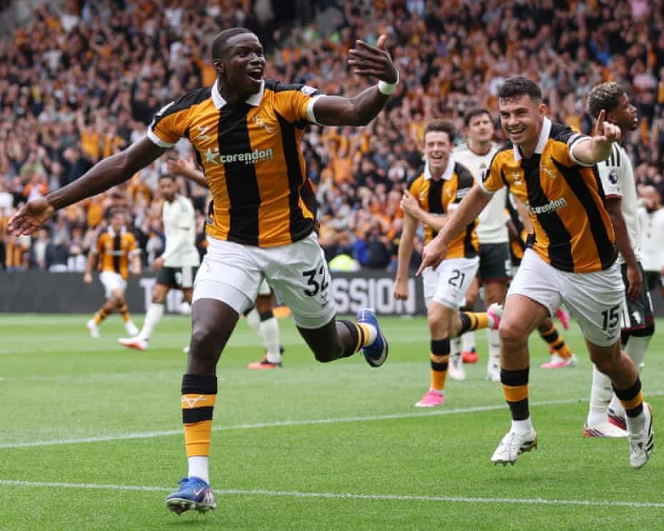 Hull vs Man Utd as Hull City celebrate their 2-0 Premier League victory
