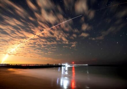 SpaceX Falcon 9 rocket launches Starlink satellites as the company reports strong Q2 2026 earnings driven by Starlink and AI growth.