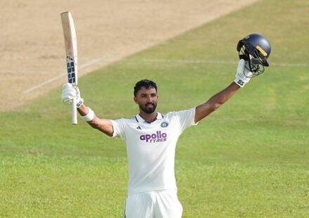 Devdutt Padikkal celebrates his 167 in the Galle Test against Sri Lanka