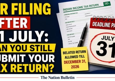 A taxpayer filing an Income Tax Return online after the July 31 deadline using the Income Tax e-filing portal.