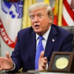 US President Donald Trump speaks during an event at the White House