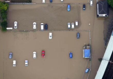 Japan Narita airport flooding after record rainfall in Chiba in August 2026