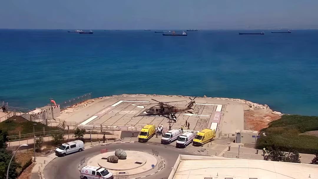 Israel Strikes Southern Lebanon After Two Soldiers Killed as Rome Security Talks Continue Israeli casualties arrive by helicopter after an explosion in southern Lebanon during border operations.