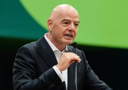 FIFA President Gianni Infantino during a FIFA event following the governing body's crisis meeting.