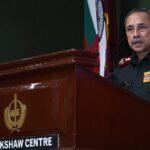 CDS General N.S. Raja Subramani addressing the inauguration of the Fourth Tri-Services Future Warfare Course at the Manekshaw Centre in New Delhi.