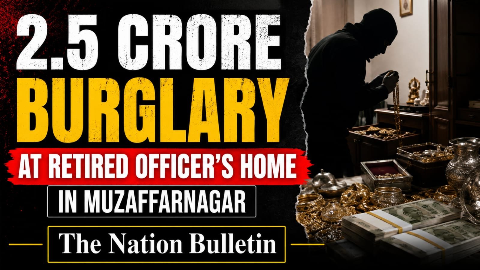 ₹2.5 Crore Valuables Stolen From Retired Officer’s Budhana Home Burglary at retired police officer's home in Muzaffarnagar