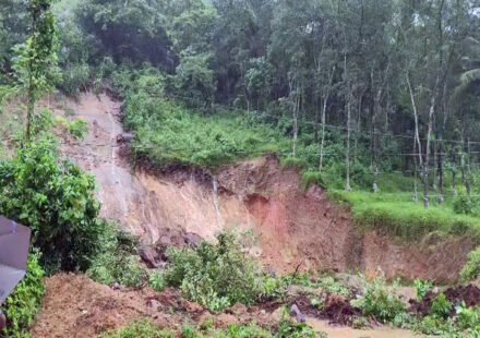 Heavy rainfall causes landslides and infrastructure damage in Kerala.